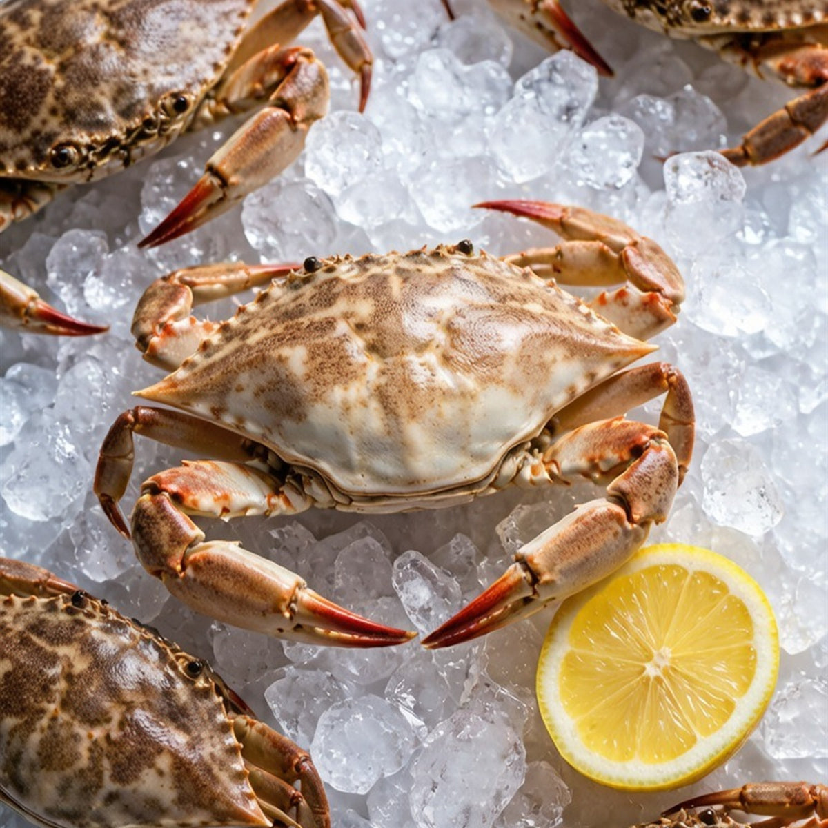 Wild caught swimming crabs on ice (3)