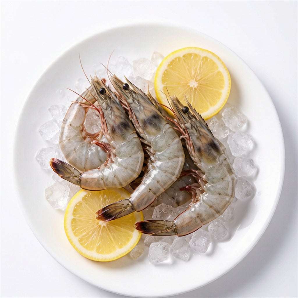Fresh wild Pacific white shrimp on ice (3)